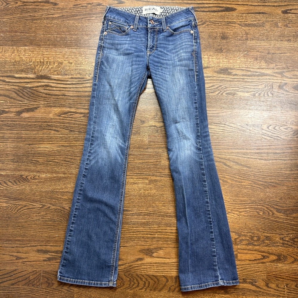 Ariat REAL Rosa Lita Boot Jean Womens 27L Medium Wash Stretch Denim Western READ